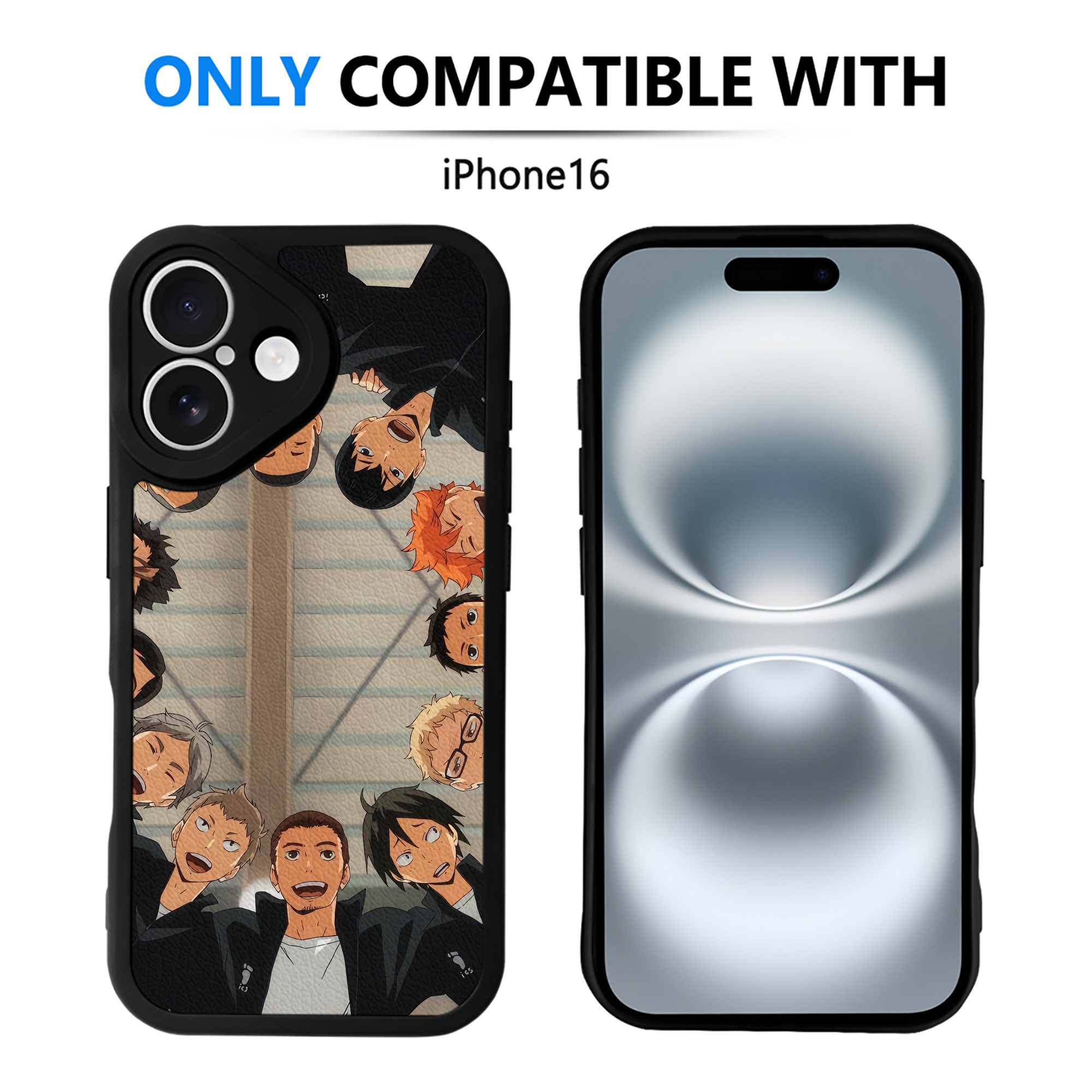 （画像用） ハイキュー!! Haikyu!! 【iPhone 16シリーズ対応】シリコンスマホケース（レザー調） 材質：シリコン